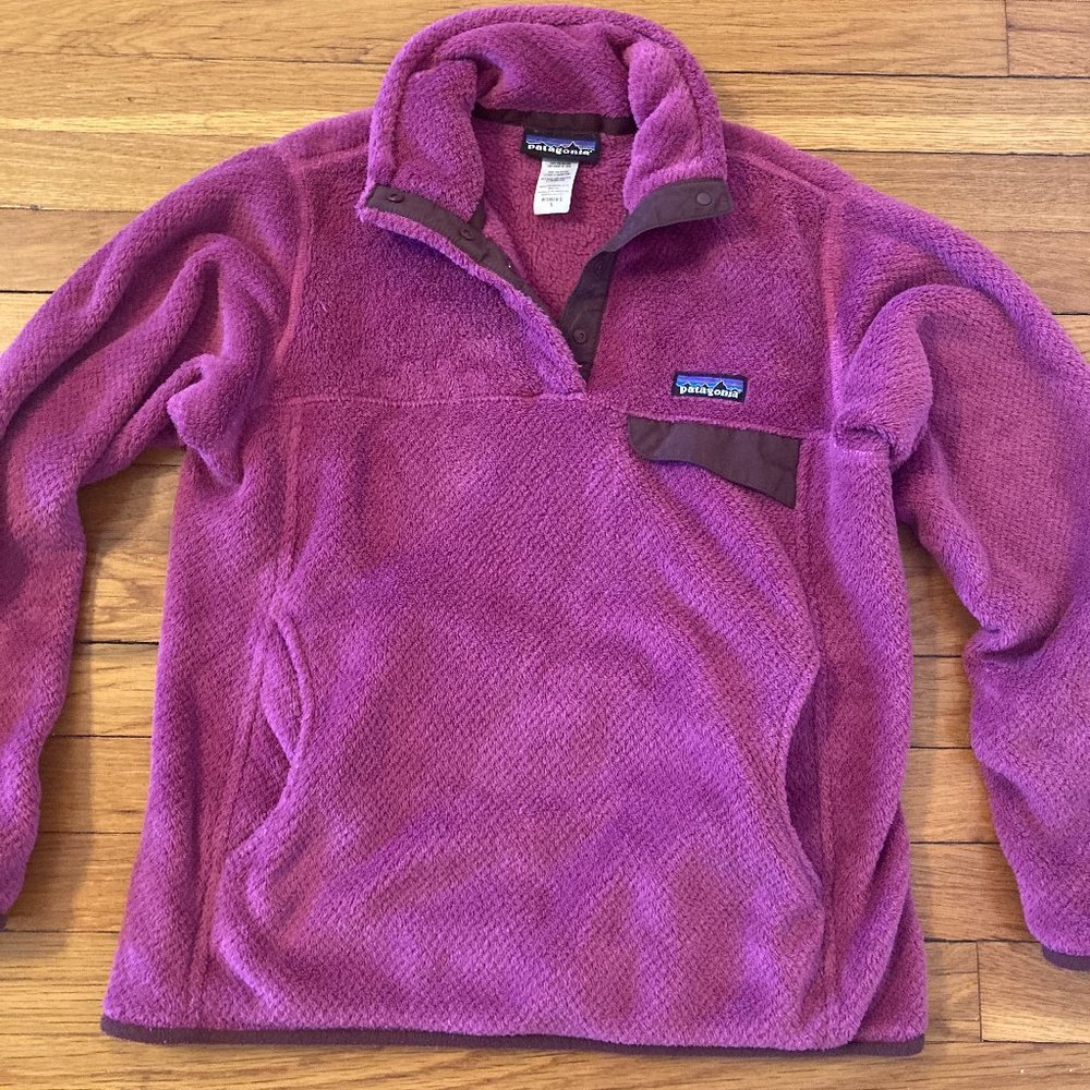 Patagonia Re-Tool Snap-T Fleece Pullover Womens Small Purple / Pink S